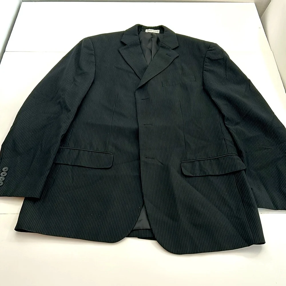 GEOFFREY BEENE Blazer 40 Mens Black Pinstripe Sport Coat‎ Suit Jacket 40R